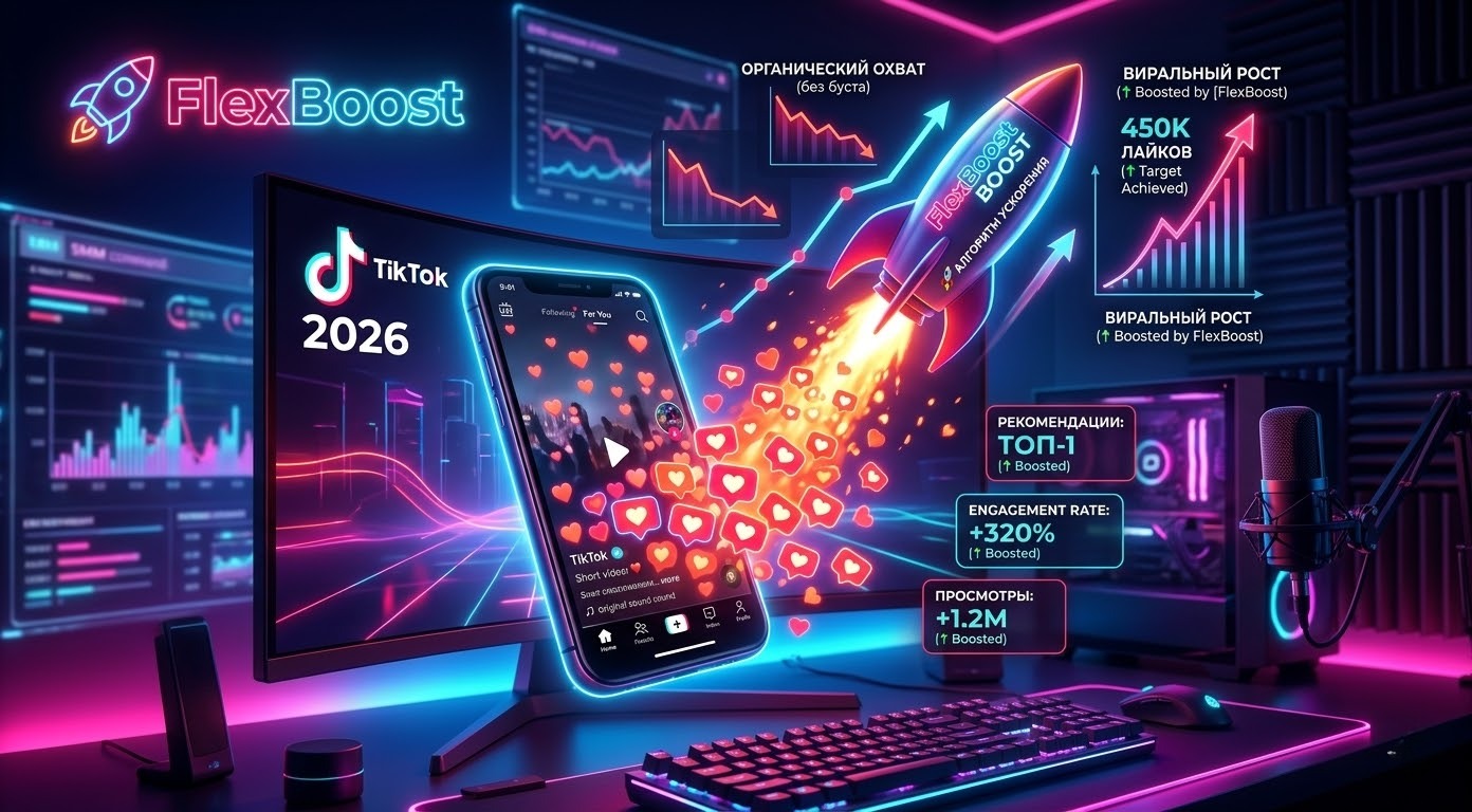 TikTok Алгоритм 2026: Почему накрутка лайков работает лучше всего — FlexBoost