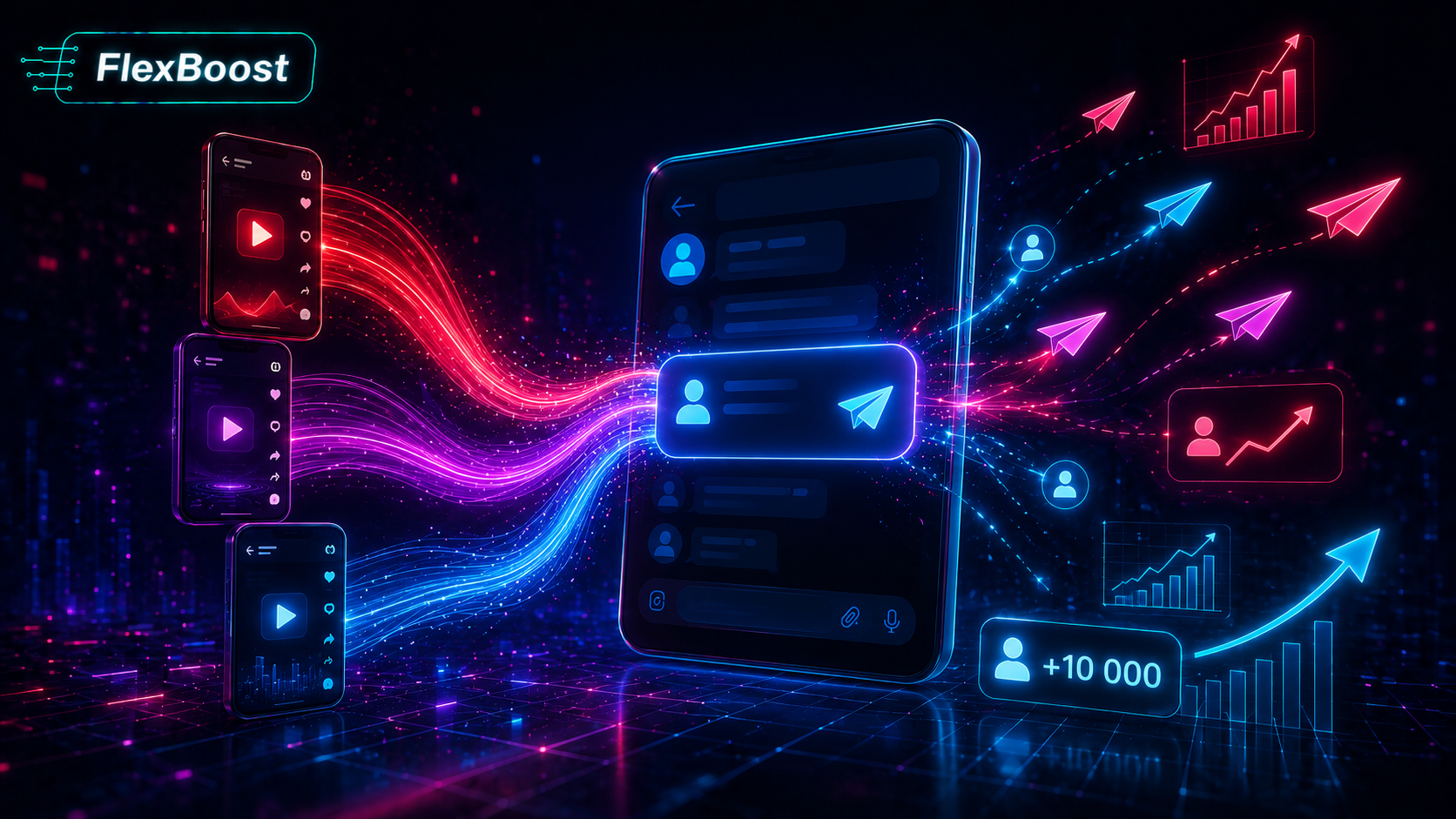 Перелив трафика в Telegram 2026: связка Shorts, Reels и накрутка | FlexBoost