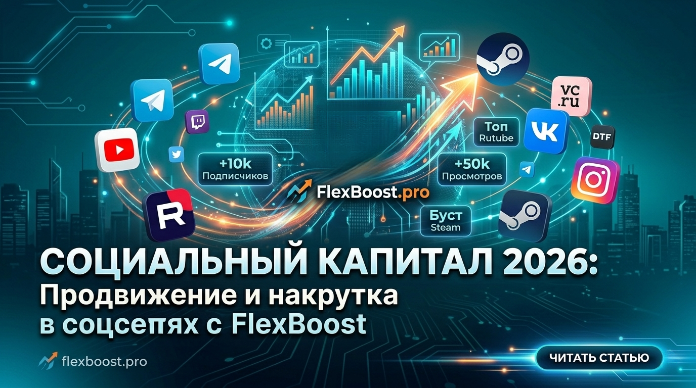 Социальный капитал 2026: Продвижение и накрутка в соцсетях с FlexBoost