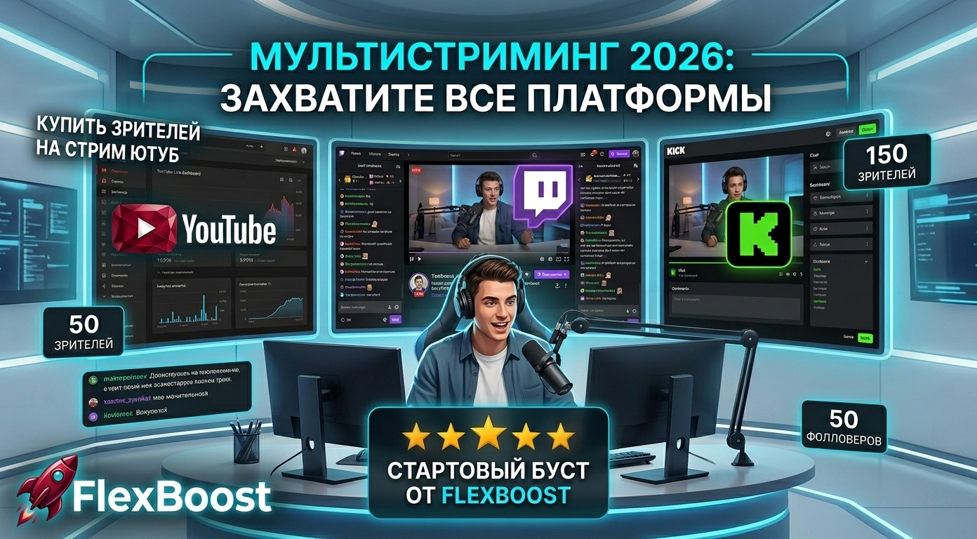 Гайд для начинающего стримера 2026: Как правильно использовать накрутку и мультистриминг