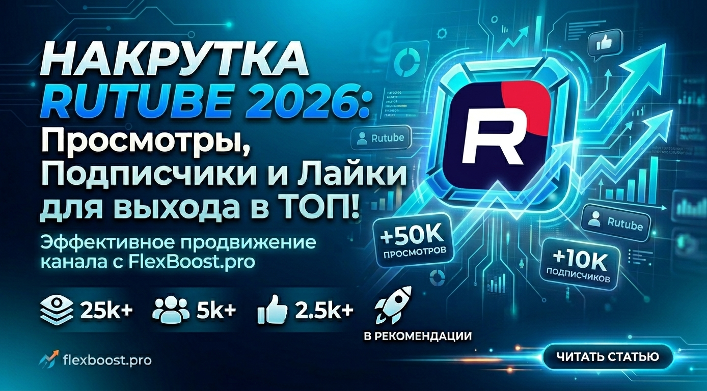 Накрутка в Rutube 2026: Просмотры, Подписчики и Лайки для выхода в ТОП